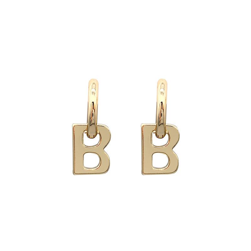 Exaggerated B-Shaped Disco Earrings: Light Luxury, Mature Look, Trendy Ear Buckles