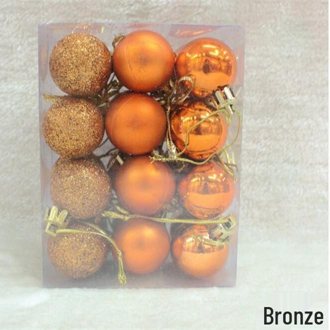 Na skladě: Sada 24 kusů 3cm lesklých vánočních koulí na ozdobu stromku