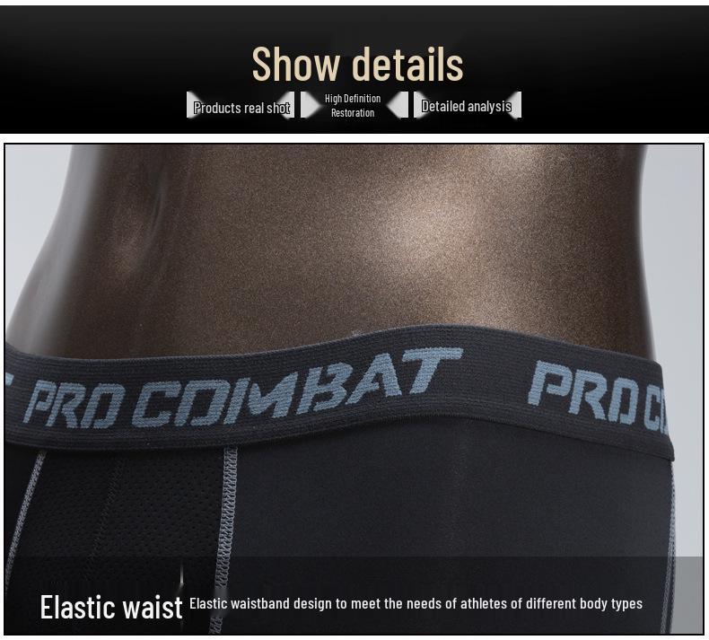 Men's Ice Silk Quick-Dry Compression Running Capri Tights – Breathable & Elastic Fitness Wear