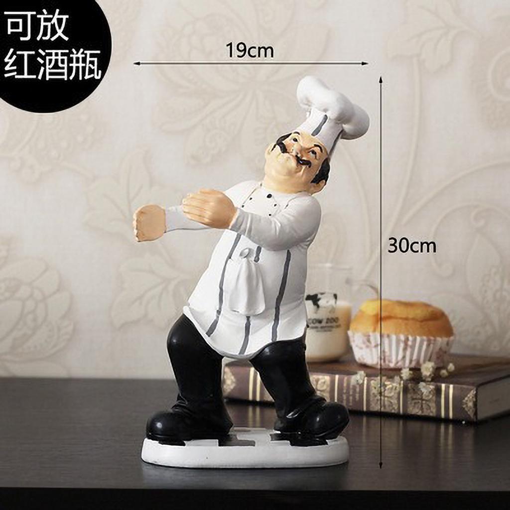 Restaurant Resin Decor - Chef Figurine & Bar Ornaments for Cafe, Commercial Kitchen Decorations Durable Resin Craft