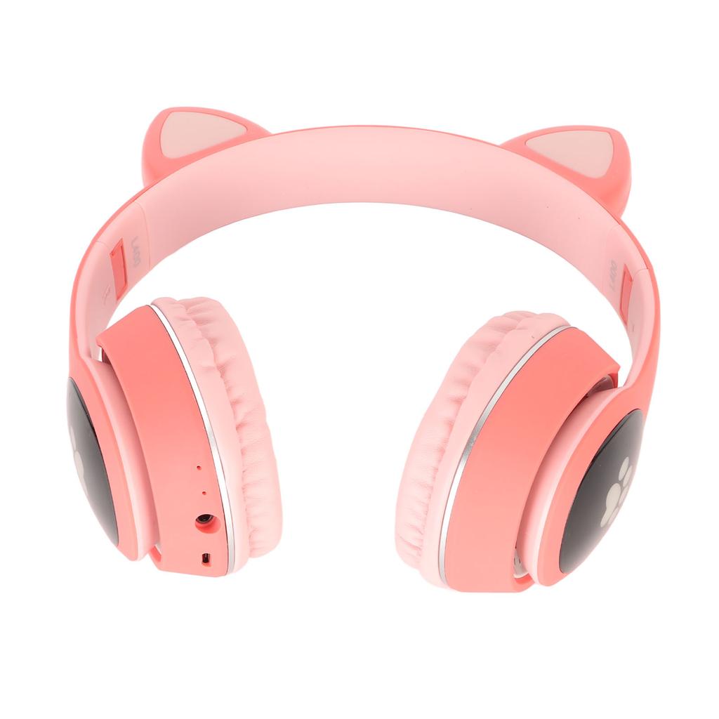 Cat Ear Gaming Headset Bluetooth Support Small Memory Card LINEIN Mode Gaming Headphone with LED Mic