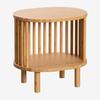 Round Side Table - Divit RI83 - Natural Bamboo - Ø41.5 X H40 Cm - 2 Shelves