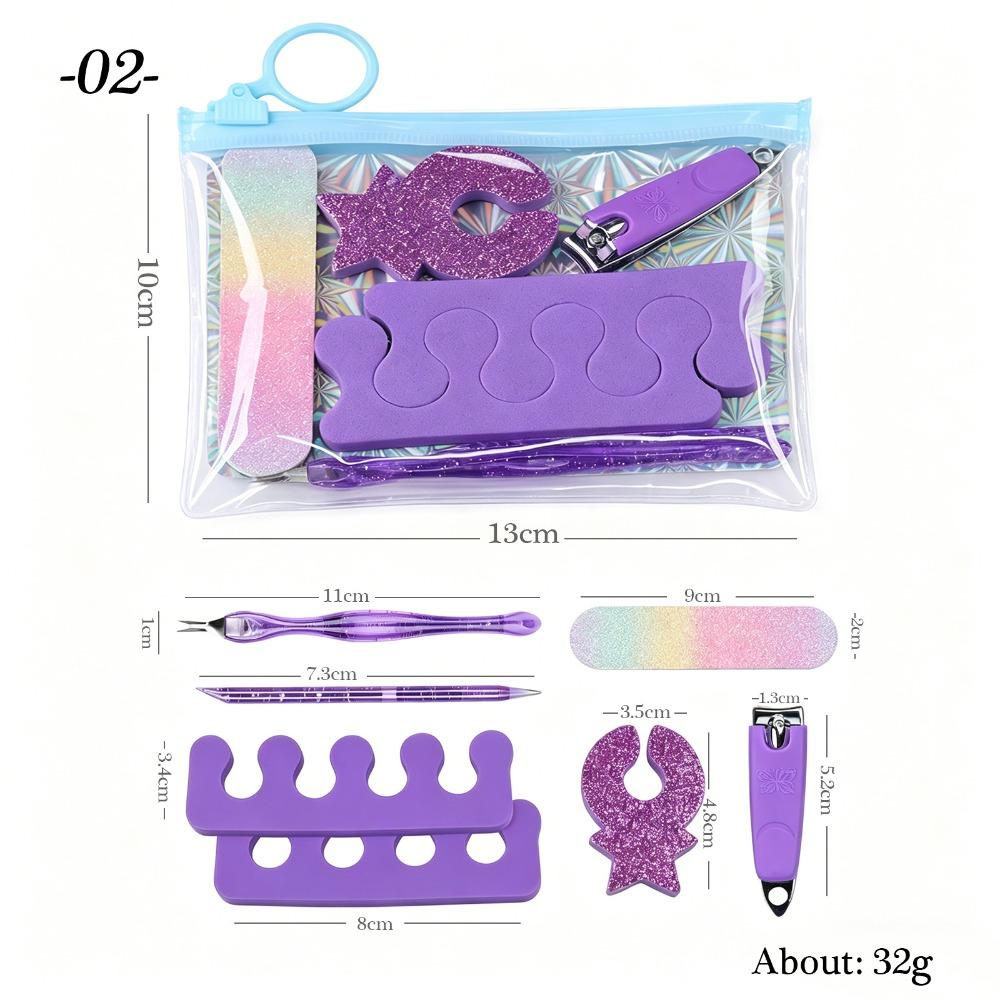 Portable Nail Care Set Stainless Steel Convenient Nail Clippers and Files Compact Bagged Nail Care Tools for Nail Shaping
