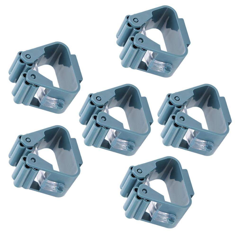 7Pcs Hanging Mop Rack Seamless Paste Clip Bathroom Hook Broom Hanger Without Punching for