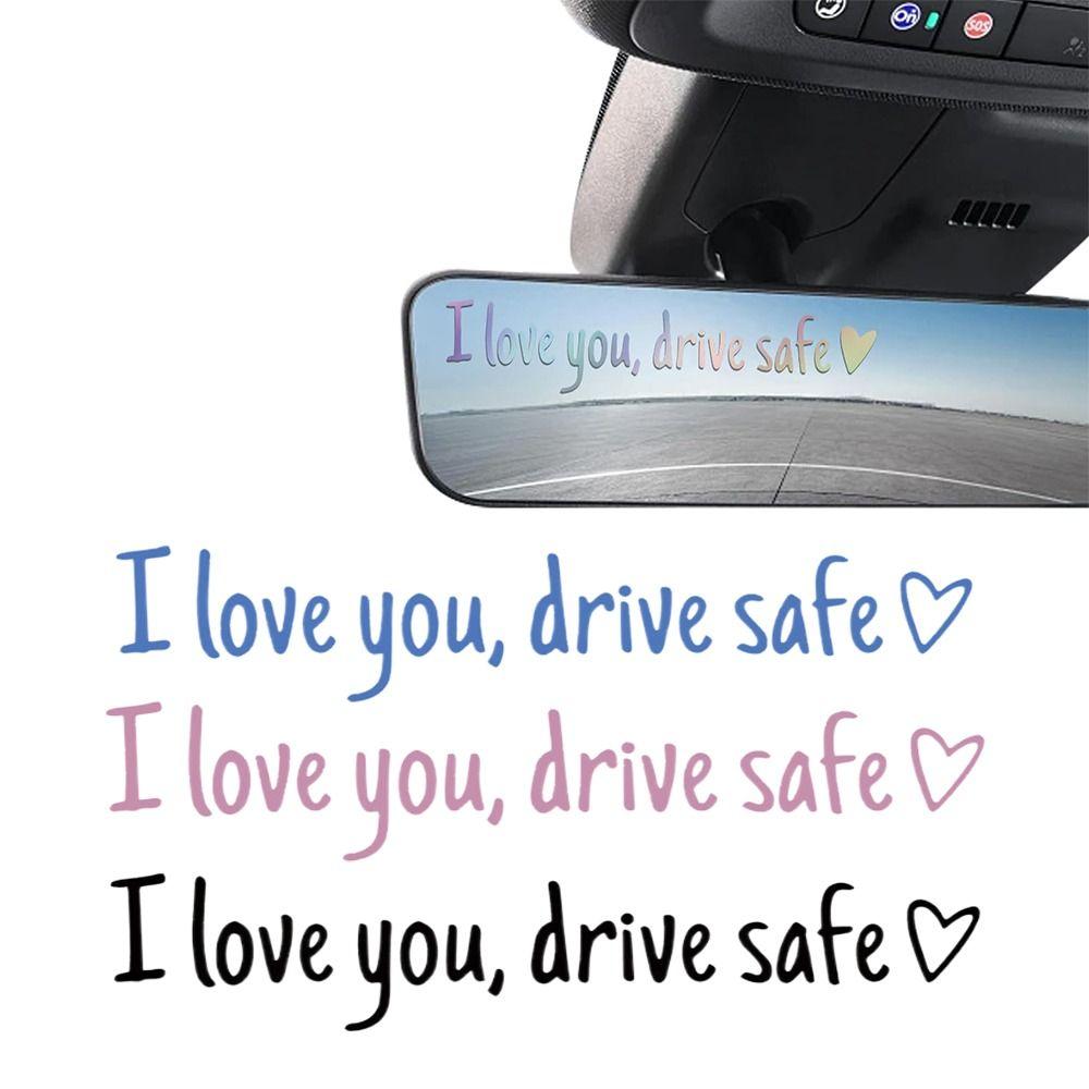 Waterproof Drive Safe Mirror Sticker Funny Decal Heart Design I Love You Car Decals Mirror Decal Rearview Mirror Sticker