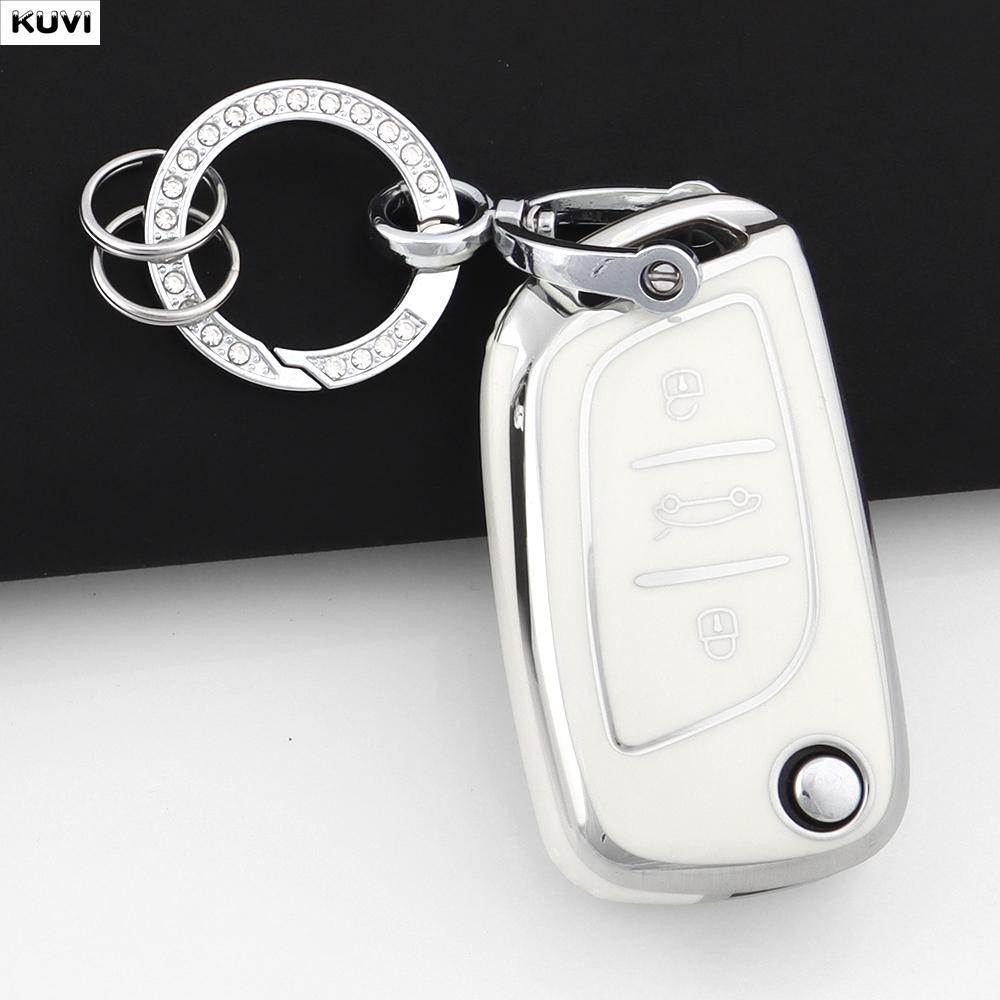 Tpu Car Folding Key Case Cover Shell Fob For Citroen C1 C2 C3 C4 C5 Xsara Pica For Peugeot 306 407 807 For Ds Ds3 Ds4 Ds5 Ds6