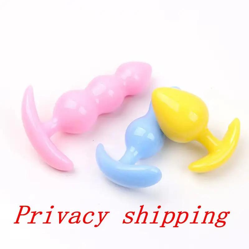 3pc/Set Silicone Butt Plug Ease-in -Anal Plugs Training Set Expandable Beginner Anales Beads Beginner Soft Silicone Anal Plugs
