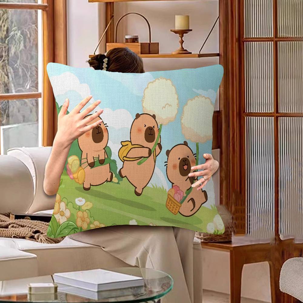 Cute Capybara Cushion Cover Pillow Cover Decor Pillowcase Printed Cushion Case For Couch