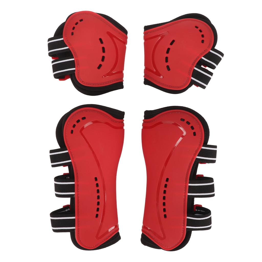 Fetlock Horse Boots Lightweight Breathable Wearproof Horse Hind Leg Boots for Horse Accessories Red