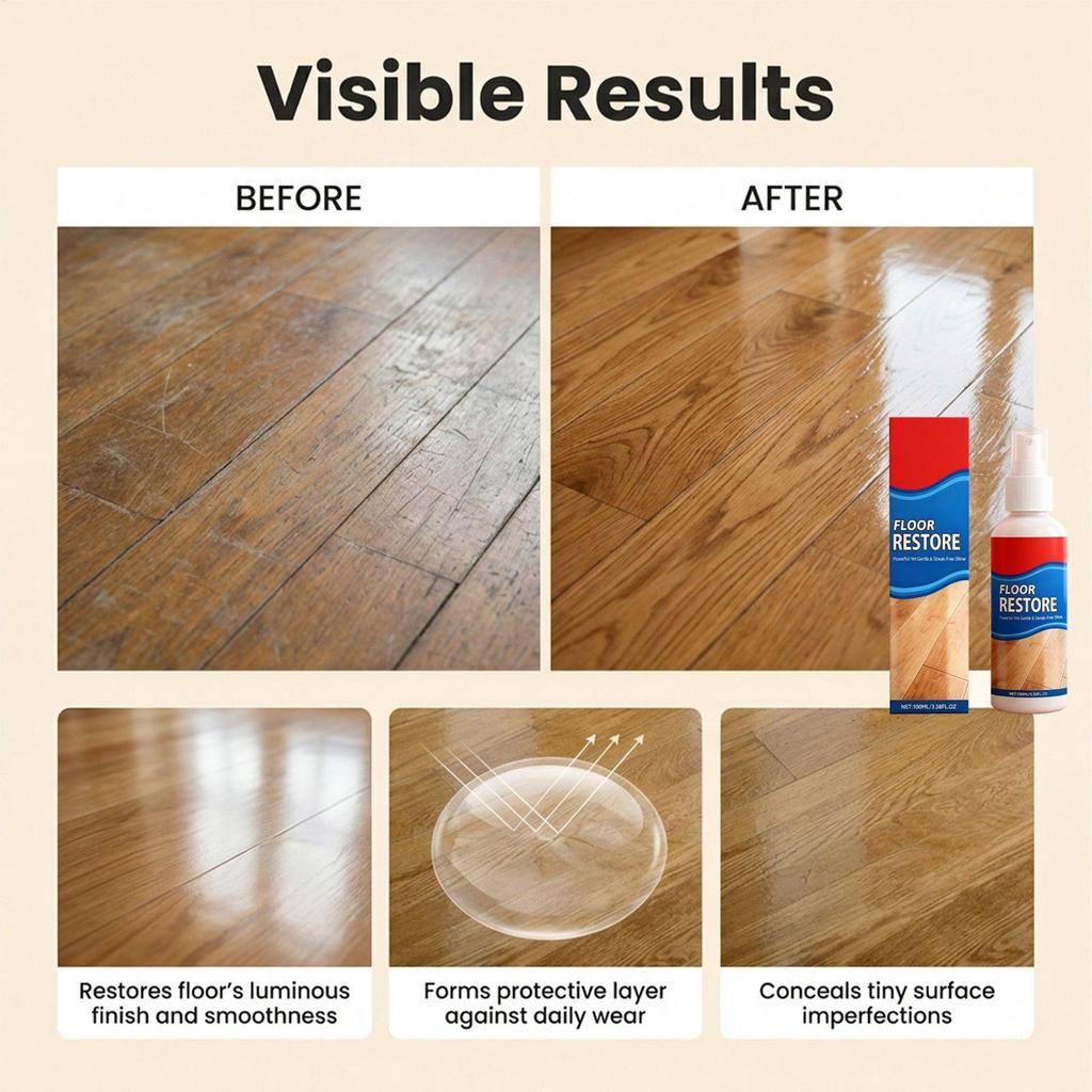 Restauratore per Pavimenti in Legno liquido Pulitore Riparatore Professionale Rimozione Graffi Spray per Pavimenti in Legno per Piastrelle Laminato Pietra Agente Lucidante