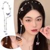 New Tassel Butterfly Hair Accessories Crystal Pearl Headband Headdress Butterfly Headband Woman Hair Hoop For Girl's Headband