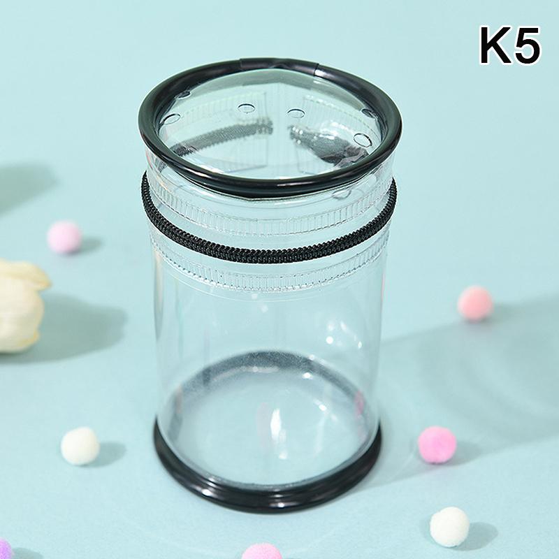 Dustproof Barrel-shaped Mystery Box PVC Organizer Transparent Storage Box Doll Bag Organization With Keychain Case
