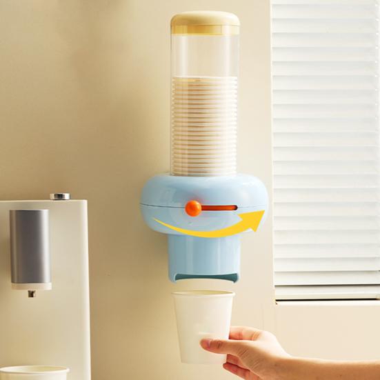 Paper Cup Holder Dust-Proof Transparent Cover Large Capacity Dispenser with Disposal Cups Portable Paper Cup Storage Container