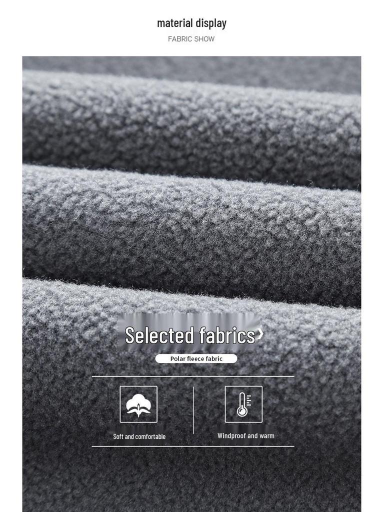 Jeep 2025 Men's Plus Velvet Fleece Zipper Hoodie Cardigan, Casual Autumn/Winter Long Sleeve Jacket