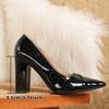 Women's High Chunky Block Heels Sexy Pumps Closed Toe Slip On Pointed Toe Work Dress Office Wedding Party Pumps Shoes for Women High Heeled Shoes