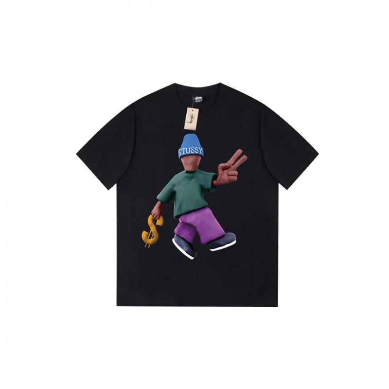 Summer New Heavy Cotton Trendy Brand Classic Basic T-shirt High-end Loose Men's and Women's Printed Short-sleeved Top