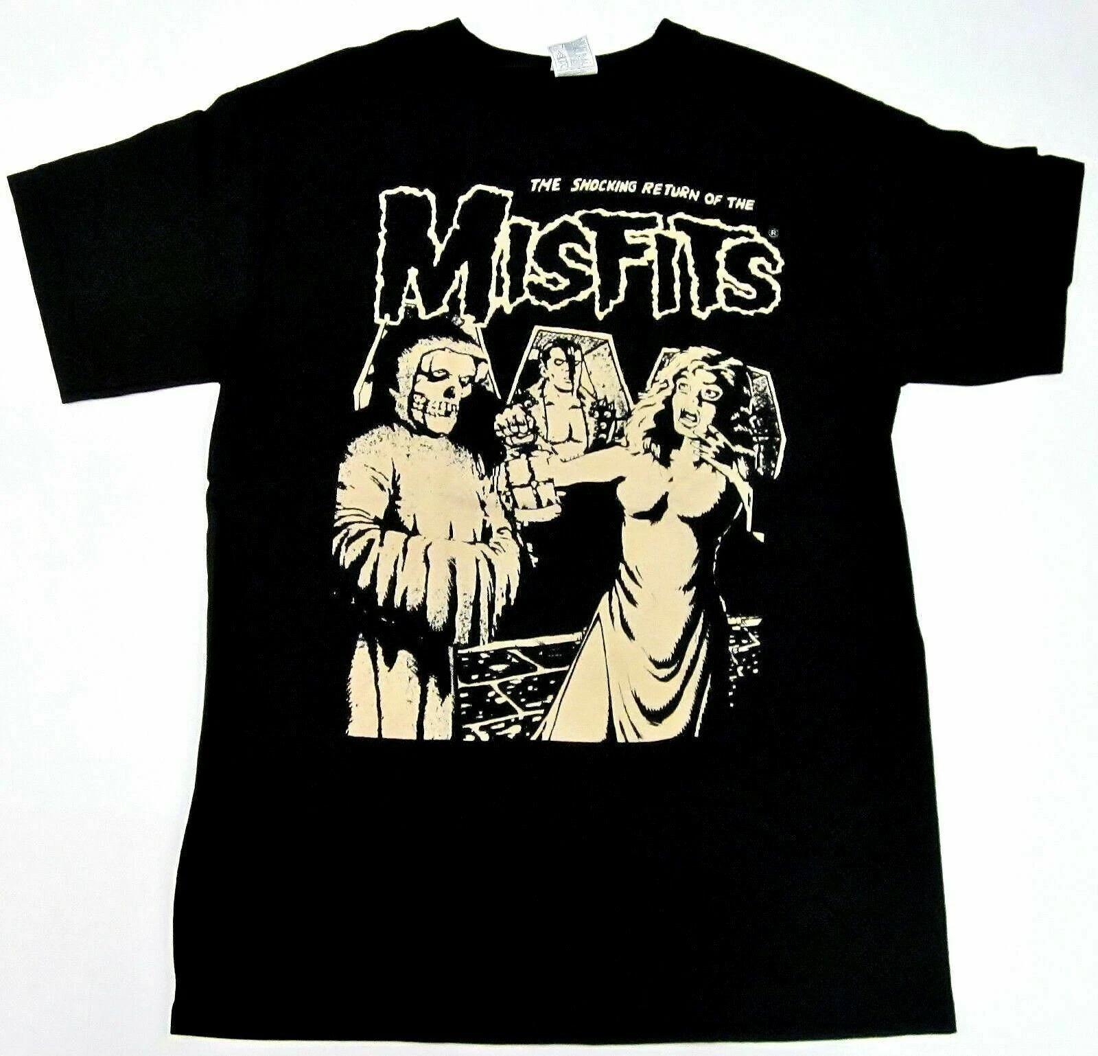 The Shocking Return Of The MISFITS T-shirt Danzig Horror Punk Tee Men s New L