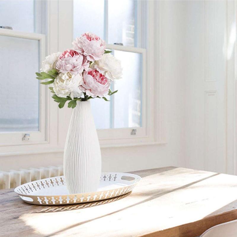 5 Pcs Artificial Flower Peony Fake Flower Silk Tea Rose for Home Wedding Party Decoration