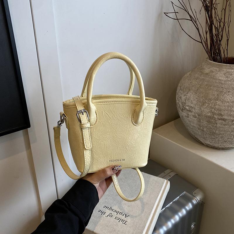 Summer Portable Small Bag Women 2025 New Simple Solid Color Bucket Bag Versatile Shoulder Messenger Bag One Piece Delivery