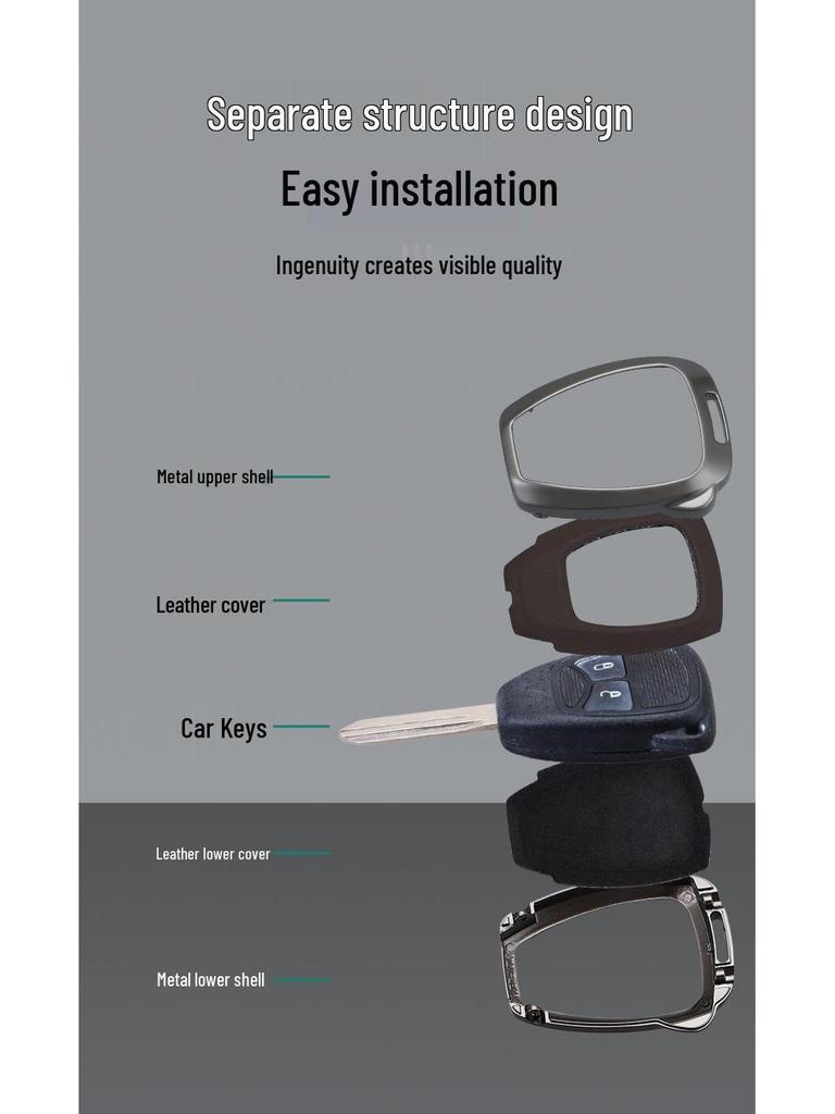 Chrysler 300C Key Case for 2006-2007 Models: Remote Control Metal Shell & Buckle