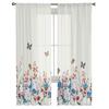 Flower Butterfly Retro Sunflower Orchid Bedroom Transparent Sheer Curtains Holiday Decoration Window Voile Tulle Curtain