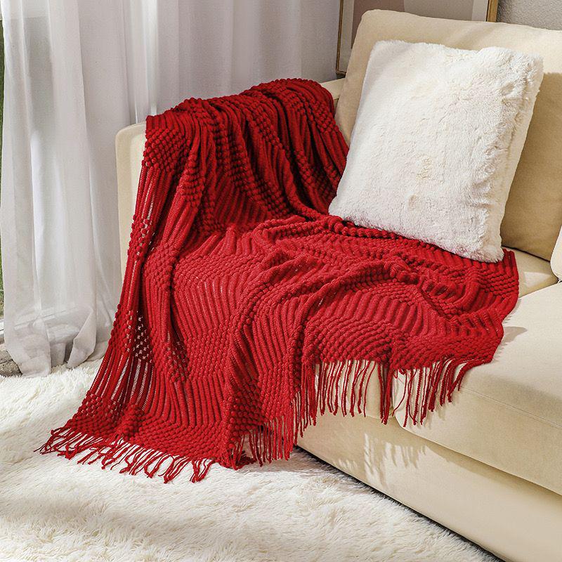 G5Zins Nordic Luxury Wool Blanket Shawl - Light Air Conditioning Throw, Sofa & Office Nap Cape.
