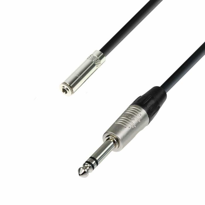 Câble audio - Adam Hall - K4BYV0600 - Jack 3,5 mm vers Jack 6,35 mm - 6 mètres - Noir