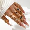 29Pcs/Set Vintage Irregularly Ring Set for Women Bohemian Gold Color Snake Heart Pearl Geometric Rings Boho Fashion Jewelry