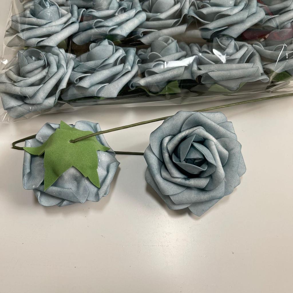 Gefärbte Pe-Schaumstoff-Blütenköpfe Hohe Imitation Farbverlauf Farbe Rose Valentinstag Bogen Handstrauß Material