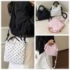 Drawstring Closure Polka Dot Shoulder Bag Nylon Female Tote Bag Crossbody Bucket Bag  Outdoor
