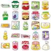 50pcs Cute Food Cartoon Stickers: Waterproof Snack-Themed Graffiti for Journals & Storage Boxes
