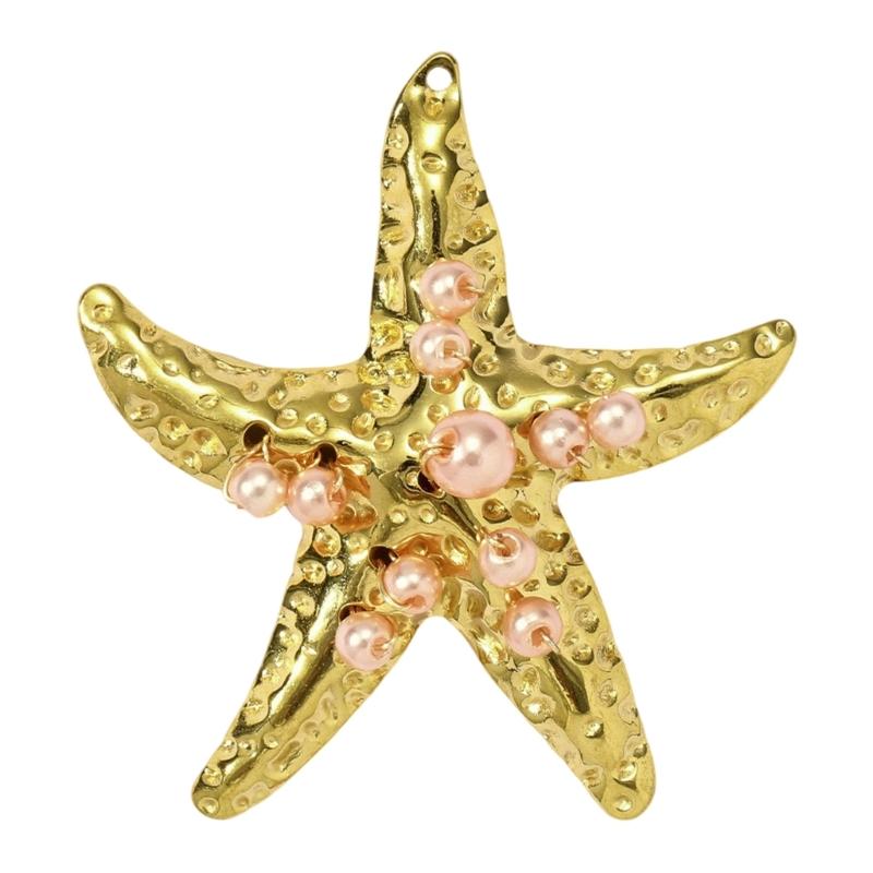 Creative Marine Jewelry Making Set with 3 Seashells Starfish Beads for Handmade Necklace Designs