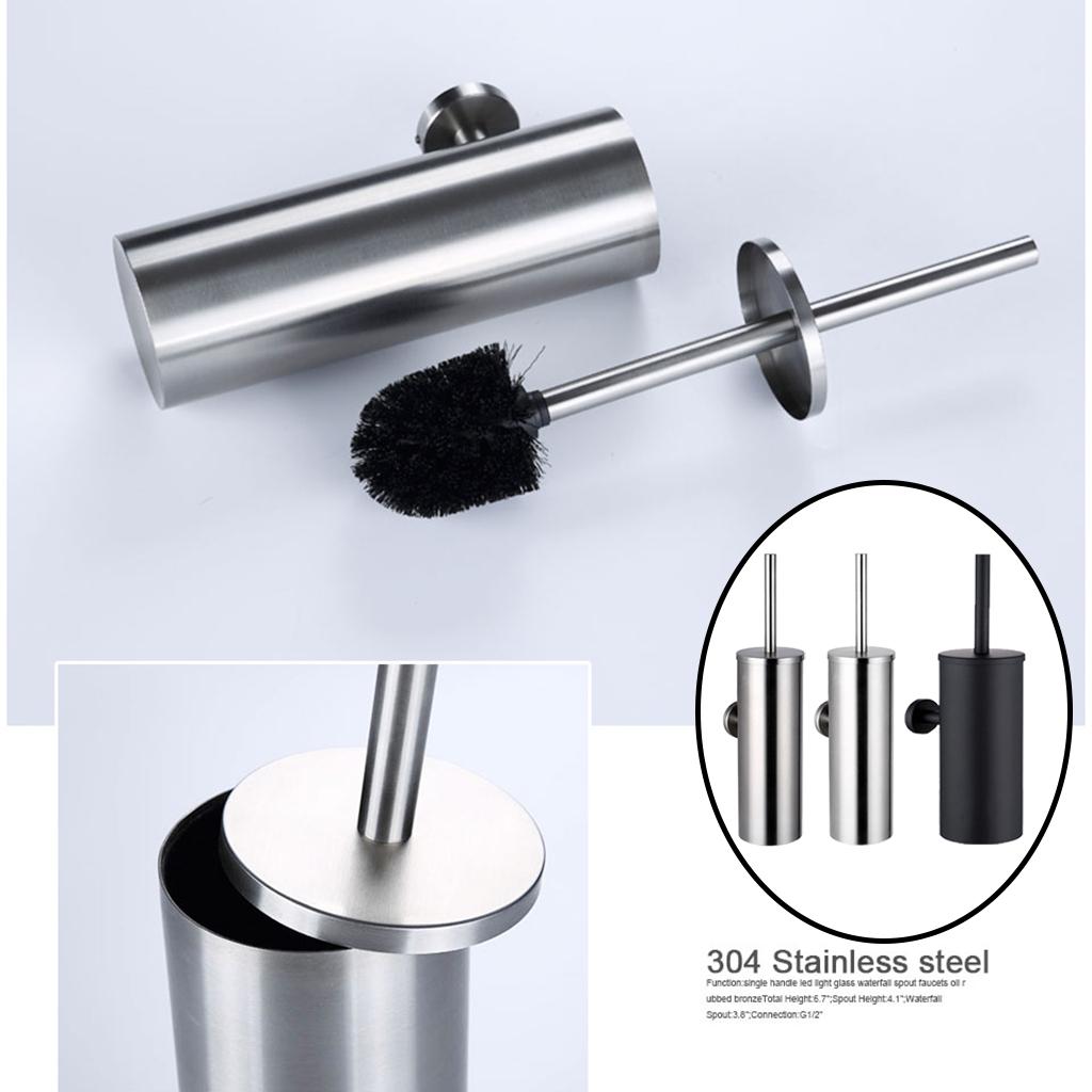 Stainless Steel Toilet Brush with Holder for Bathroom Organization