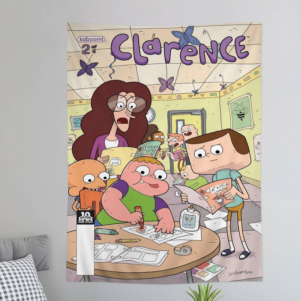 

Cartoon CClarences Printed Large Wall Tapestry Hanging Tarot Hippie Wall Rugs Dorm Art Home Decor 74x94cm(29x37in)