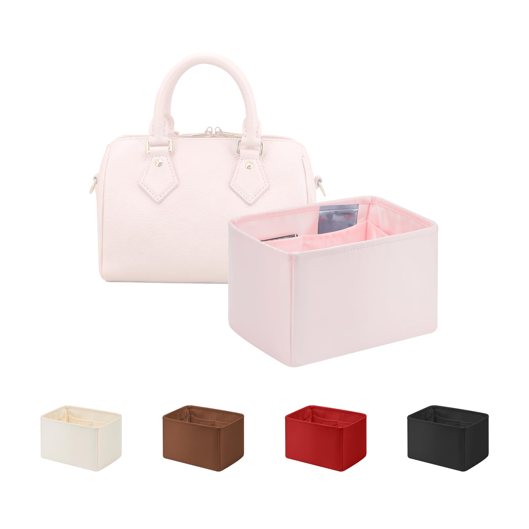 

KINGS IN BAG Атласная внутренняя сумка для Speedy 25, Легкая, Самостоящая, Защитная, Маленькие разделители, Организует и Предотвращает изменение формы сумки (Роза