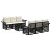 Garden Sofa Set 7 Pieces Black Poly Rattan