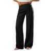 Women Wide Leg Pants High Waist Casual Trousers with Tie Waist Loose Fit Comfortable Lounge Wear Striped Pattern Elastic Waistband