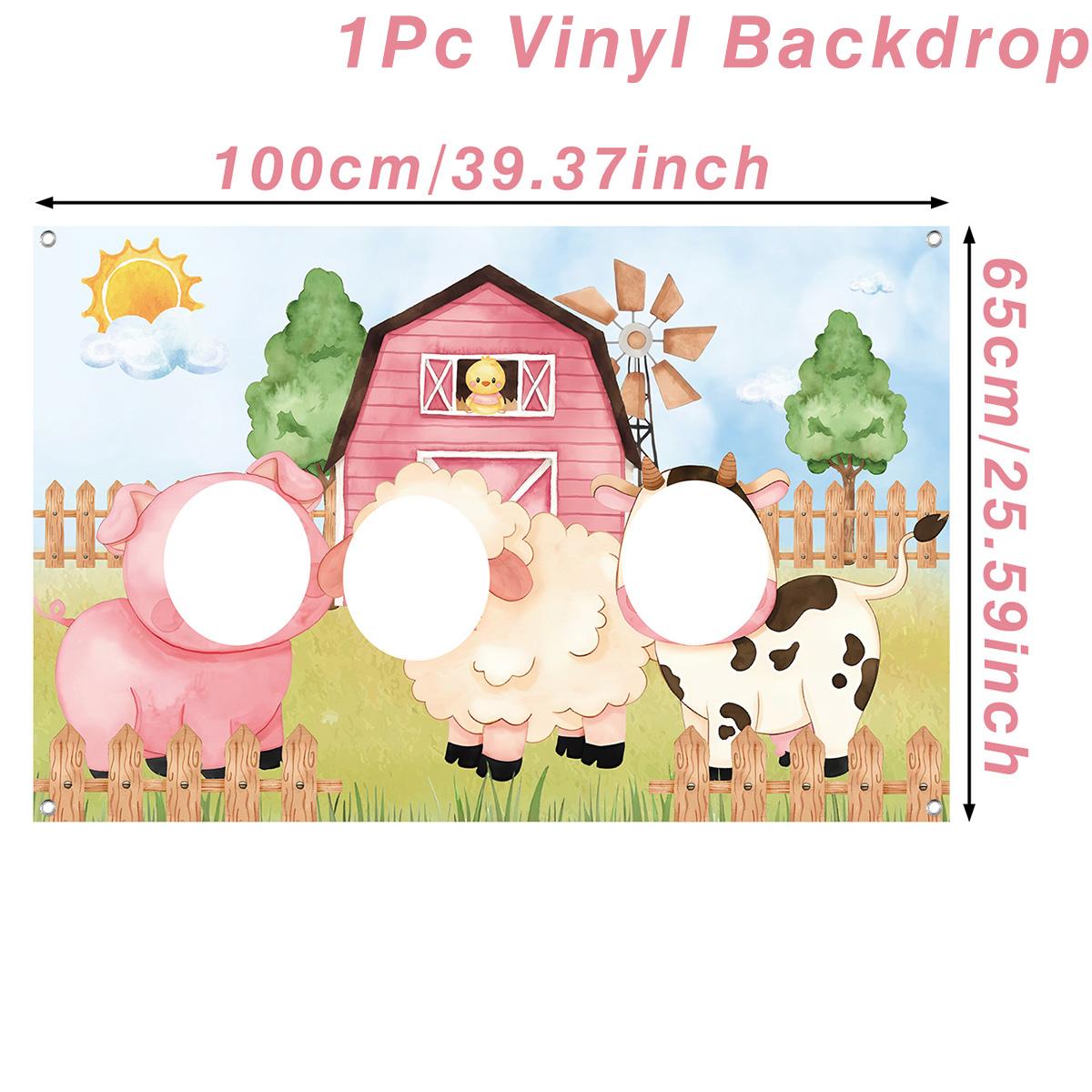 

Фермерское животное День рождения Фотофон С Днем рождения Украшение для вечеринки Детские принадлежности для вечеринки на тему фермы Задний фон Ткань