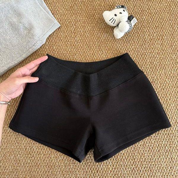 Gray Women s Spicy Sports Shorts, Low-Waist, Slimming Fit - 2026 Summer Collection S - under 45 kg