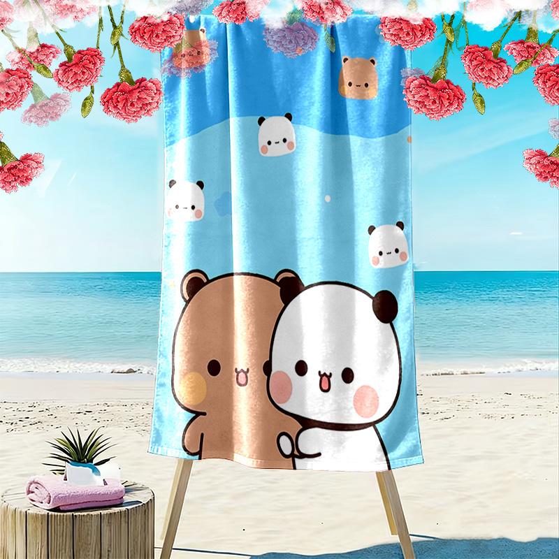 Bubu Dudu Print Strandtuch, Großes Weiches Schnelltrocknendes Handtuch für Strand Camping Schwimmen