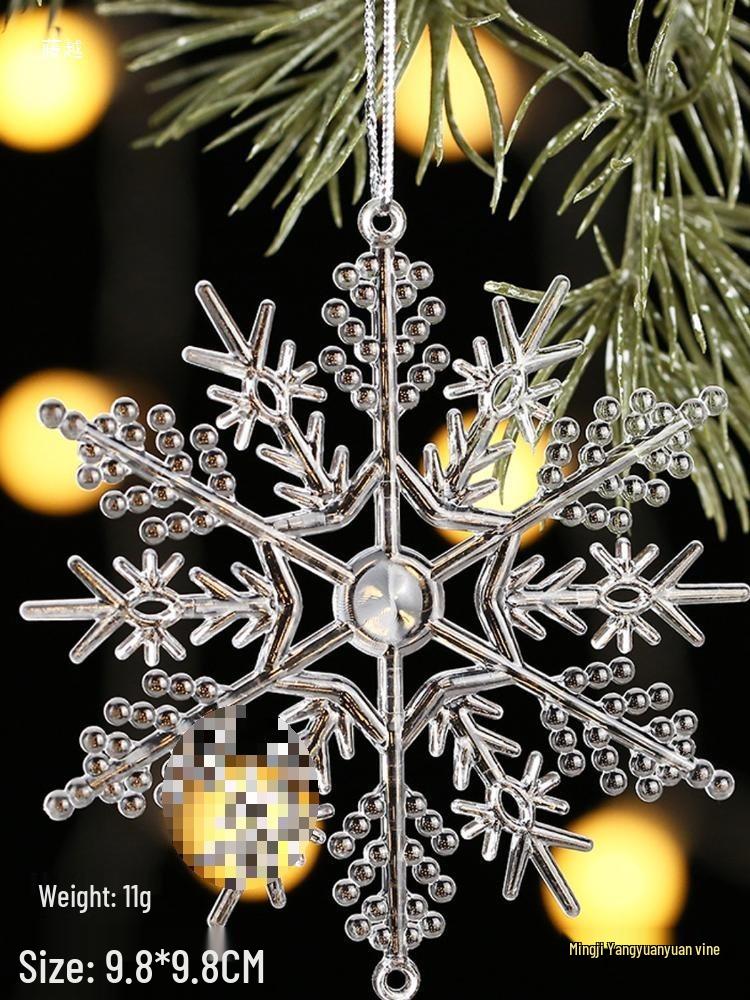 Transparent Icicle Snowflake Beaded Curtain - Acrylic Christmas Tree Ornament