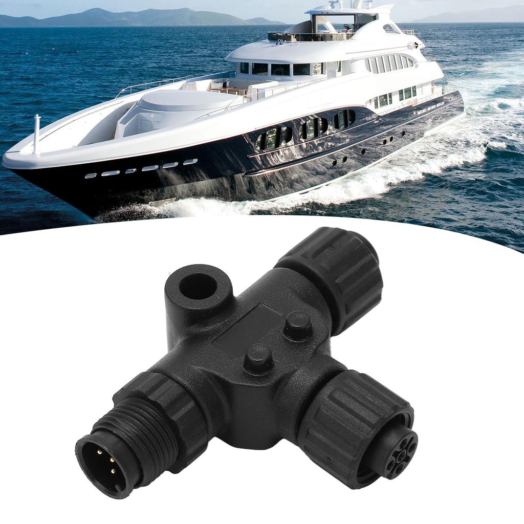 For NMEA 2000 T Connector 3 Port 5Pin M12 Thread IP67 Waterproof for Garmin Networks