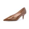 Professional High Heels Women's Pointed Head Shallow Mouth Large Size Single Shoes Black Medium Heel Dress Work Shoes Women