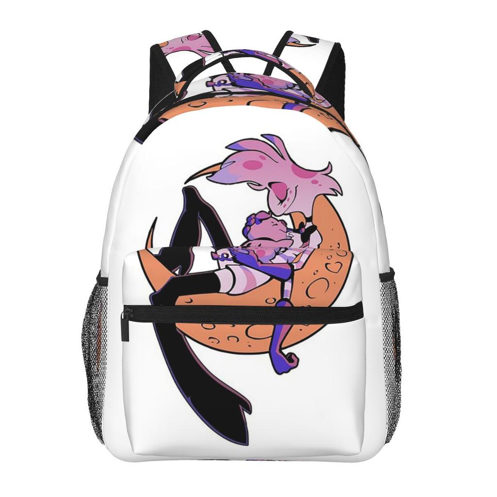 Hazbin Hotel Angel Dust Backpacks Boys Girls Bookbag Students School Bags Cartoon Travel Rucksack Shoulder Bag Large Capacity