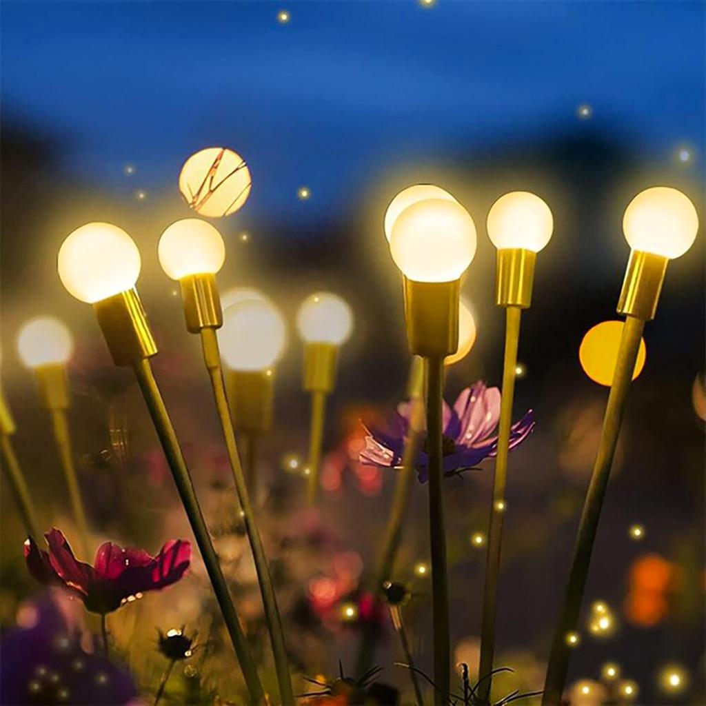 Solar Garden Lights Decorative Firefly Lights Outdoor Pathway Decoration Starburst Swaying Suitable