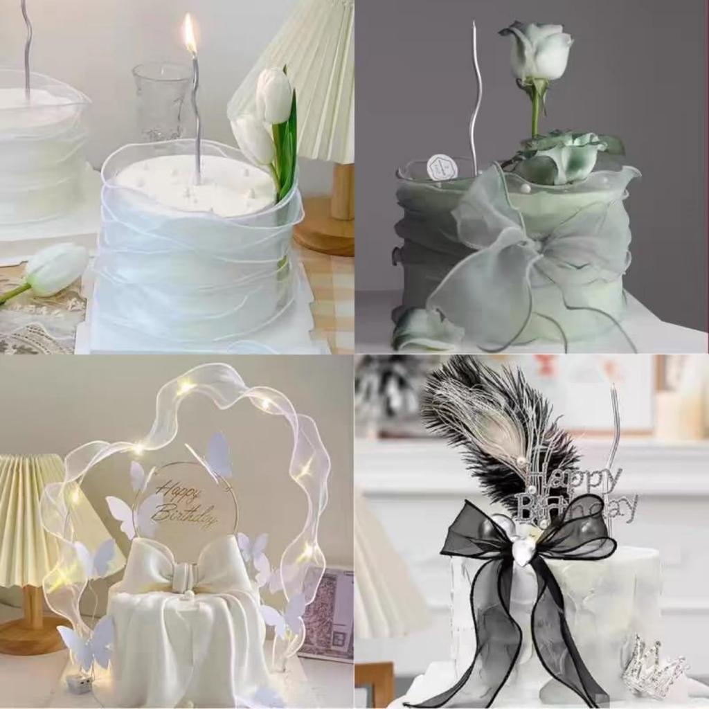 10 Colors Organdy Lace 4cm Length Handicraft Wavy Rich 10 Wrapping Coming of Age Party Gift DIY Hair Accessories [Wdlife] Ribbon, Ribbon, Width,