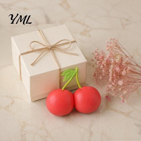 Stress Relieving Toys Double Cherry Relief Toy, Soft Fake Squeeze Tactile Flour Filling Sensory Fidget Toy for Hand Relaxation Portable