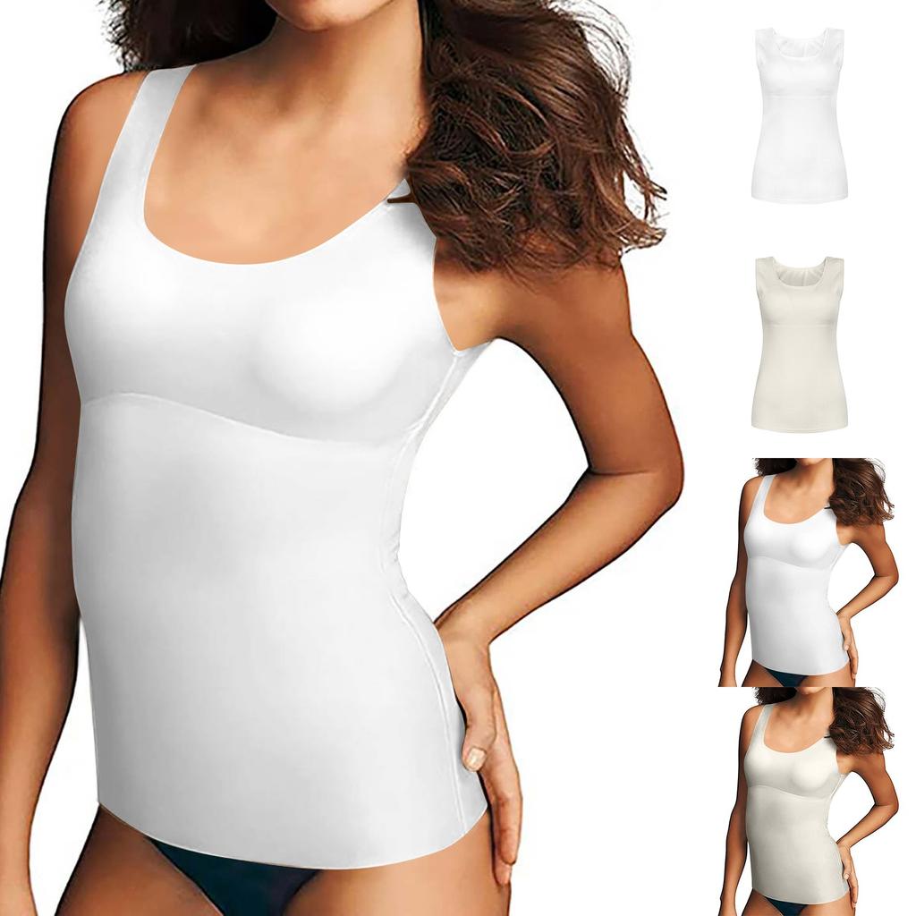 Women's Solid Color Sports Sling Slim Fit Vest, Comfortable Shapewear