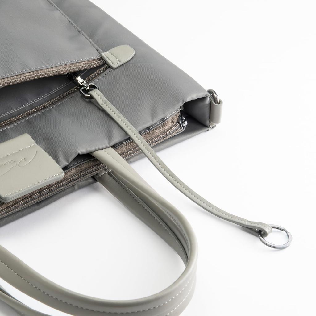 Day Tote Groß PC Grau [Double & Night] Tasche, Leichtgewicht, Fassungsvermögen, Multifunktional, 2-Wege, A4, 14,0-Zoll-kompatibel, Damen,