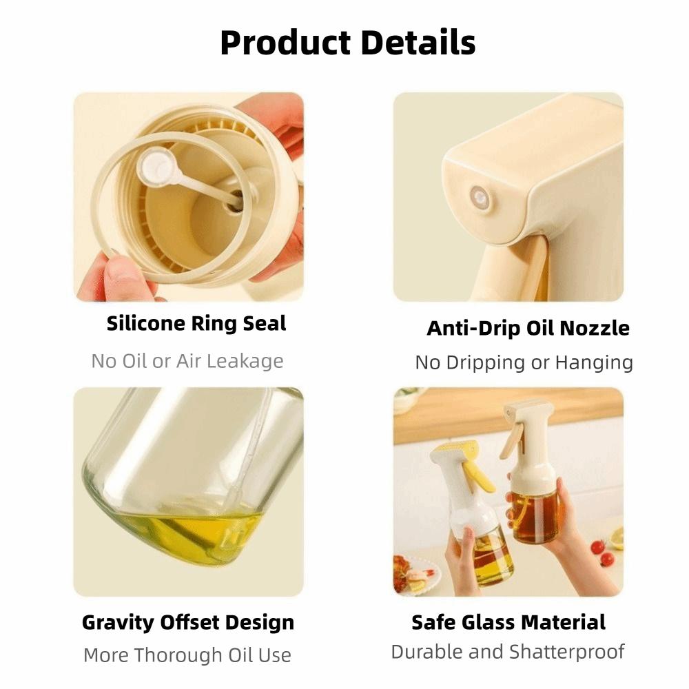 Press Atomized Oil Spray Glass Oil Mister Practical Cooking Spray Bottle  Air Fryer